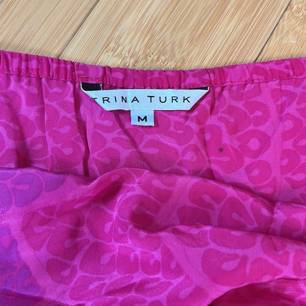 Trina Turk Hot Magenta & Purple Silk Halter Top size Medium - Picture 6 of 10